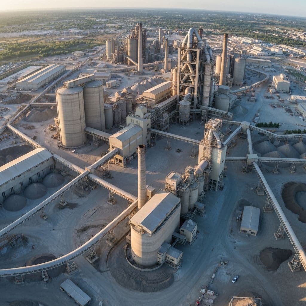 Cement Manufacturing Plant Aerial View