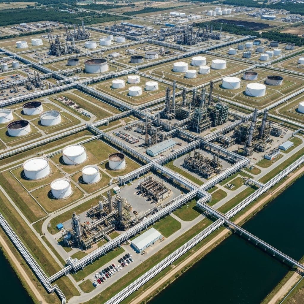 Oil & Gas Processing Facility Aerial View